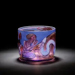 Clare Henshaw, 'The Encounter' bowl, 1991, Violet and pink glass, drill engraved and sandblasted