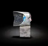 Bertil Vallien, for Kosta Boda, 2001, Sand-casted glass, pigment and foil inclusions, modelled as a two-sided head
