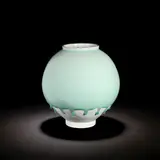 Jaejun Lee, 'Celadon Moon Jar with Drips', 2025, Porcelain, pale blue celadon glaze with drips