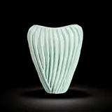 Claudia Frignani, 'Lefka' vase, 2024, Terracotta, shiny pale blue glaze with fluting