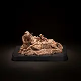 Michele Coxon, 'The War Horse', sculpture, 2018, Unglazed earthenware, modelled as a soldier with a wounded horse, on a wooden base