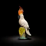 Michele Coxon, 'Cockatoo', sculpture, 2019, Glazed earthenware, modelled as a cockatoo, on an integrated base modelled as foliage