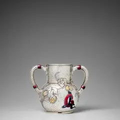 Tiffany & Co., Rare Two-Handled Vase, silver and mixed metals, in the Japanesque taste, stamped 'TIFFANY & CO
