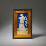 Rare 'Dido', from the 'Legend of the Goode Wimmen' Series Figural Tile Panel by Edward Burne-Jones, glazed ceramic, wood frame, sold Dec 2025