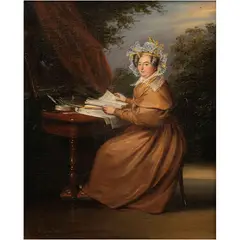 Édouard Pingret, RETRATO DE DAMA, Óleo sobre tela