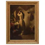 Jacobus Leisten, DAMA EN EL ESPEJO, Óleo sobre tela