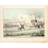 Richard Magee (irlanda, 1818- E.u.a., 1881, GENERAL SCOTT AT THE TAKING OF VERA CRUZ MARCH 22D, 23D & 24TH, 1847, Litografía coloreada, 20.8 x 30.8 cm