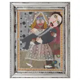 Francisco Jesús Hernández Pérez, Nuestra boda, Collage de textiles en marco de hojalata repujado