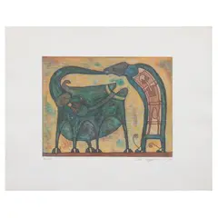 Rolando Rojas, Toro verde, Grabado al aguatinta 25 / 50