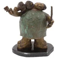 Lino Chávez, Violinista, Escultura en bronce P/ A en base de mármol