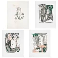 A) El viento, B) Puerta y C) Los Objetos, de la carpeta Interiores by Magali Lara, Serigrafías 22 / 75, offered Mar 2026
