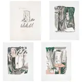 Magali Lara, A) El viento, B) Puerta y C) Los Objetos, de la carpeta Interiores, Serigrafías 22 / 75