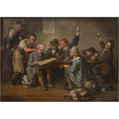 Escena de Taberna, EUROPA, SIGLO XIX, Óleo sobre tela