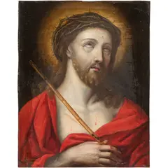Ecce Homo, EUROPA, SIGLO XIX, Óleo sobre lámina de cobre