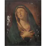 Virgen Dolorosa, EUROPA, SIGLO XIX, Óleo sobre lámina de cobre