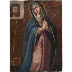 Virgen Dolorosa, MÉXICO, SIGLO XVIII, Óleo sobre tela