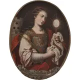 SANTA BÁRBARA by Atribuido A Fray Miguel de Herrera, Óleo sobre tela, sold Mar 2026