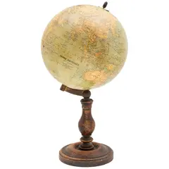 Globo Terraqueo, FRANCIA: E. BERTAUX ET G. THOMAS, 1900, Litografía montada sobre cartón con soporte de madera y metal