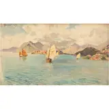 EMBARCACIONES DE LA COSTA DE HONG KONG by Paul Fischer, Óleo sobre tela, offered Mar 2026