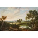 EUROPA, SIGLO XIX by Paisaje Boscoso Con Lago, Óleo sobre madera, offered Mar 2026