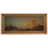 C. Bologne, Paisaje europeo, Óleo sobre tela