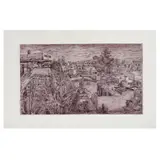 Nicolás Moreno, Paisaje urbano, Grabado a la punta seca 28 / 30
