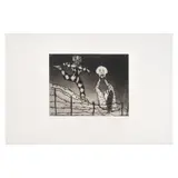 Sergio Hernández, Cirqueros, de la serie Presencias, 1987, Grabado al aguafuerte 6 / 20