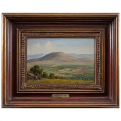 Valle con sembradíos by Paloma Valenzuela, Óleo sobre masonite, sold Mar 2026