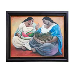 Julián Díaz Valverde "dival", Vendedoras de frutas, Óleo sobre tela