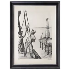 Pablo O'Higgins, Petroleros, de la carpeta Trabajadores de México. México: Secretaría del Trabajo y Previsión social, Litografía XXXIII E / L E