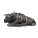 Toro Agonizante, MÉXICO, SIGLO XX, Bronce, patinado en color verde y marrón