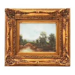 Wilhelm Koenig, Paisaje con río, Óleo sobre tela