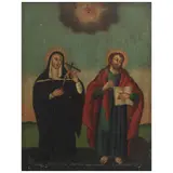 MÉXICO, CA. by San Lucas Con Santa Teresa, 1900, Óleo sobre tela montado en cartón, sold Feb 2026
