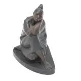 Salvador Jaramillo, MUJER SEDENTE, Bronce, patinado en color marrón