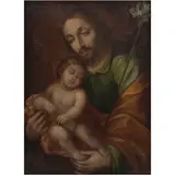 MÉXICO, SIGLO XVIII by San José Con El Niño Jesús, Óleo sobre tela, sold Feb 2026