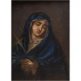 Virgen Dolorosa, EUROPA Y MÉXICO, SIGLOS XVII Y XX, Óleo sobre lámina de cobre