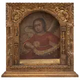 Nicho Con Angel, MÉXICO, SIGLO XIX, Óleo sobre tabla