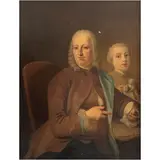 Retrato de Caballero Con Descendiente, FRANCIA, FINALES DEL SIGLO XVIII, Óleo sobre tela