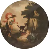 EL INFANTE CIRO CON LA ESPOSA DEL PASTOR SPAKO by A la Manera de François Boucher, Óleo sobre tela, offered Feb 2026