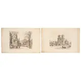 André Deslignères, NOTRE DAME - PALAIS DE JUSTICE DE LA SAINTE CHAPELLE, Grabados al aguafuerte con textos en margen inferior