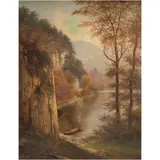 Paisaje Lacustre, EUROPA, SIGLO XIX, Óleo sobre tela