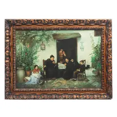 J. M. Girón, Escena campesina, Óleo sobre tela