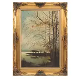 Paisaje con barca by Autor No Identificado, Óleo sobre tela, sold Feb 2026