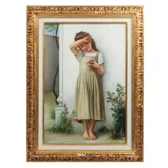 Sara Fontanelli, Niña con espejo, Óleo sobre tela