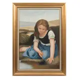 Sara Fontanelli, Niña en el reflejo, Óleo sobre tela