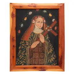 Santa Rosalía, ESCUELA CUZQUEÑA, SXX, Óleo sobre tela