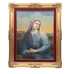 Virgen de la Soledad, MÉXICO, CA., 1900, Óleo sobre tela