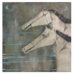 Arturo Morín, Cabeza de caballo, Mixta sobre tela