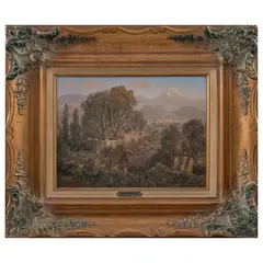 Sergio Bravo Hidalgo, El cerro de la Estrella, Iztapalapa, Óleo sobre tela
