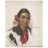 RETRATO DE FLAMENCA by Carlos Ruano Llopis, Óleo sobre tela, offered Jan 2026